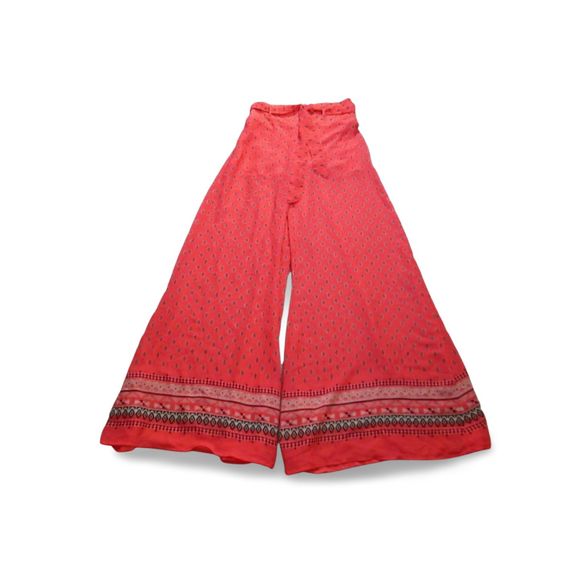 Live 4 Truth Pants Small Orange Wide-Leg  Geometric Print Bohemian High-Rise - Picture 1 of 11